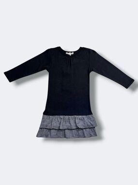 Paige Lauren Dress Girls 18-24M Black Ruffle Manhattan Modal Supima Cotton New